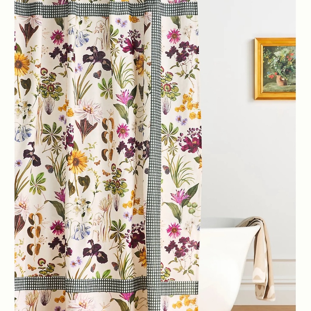 Anthropologie Evie Organic Cotton Shower Curtain